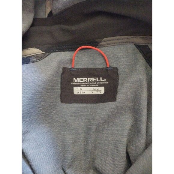 Merrell Mens Hooded Jacket With Covered Zipper & Adjustable Hood Closure - Blue - Picture 12 of 14